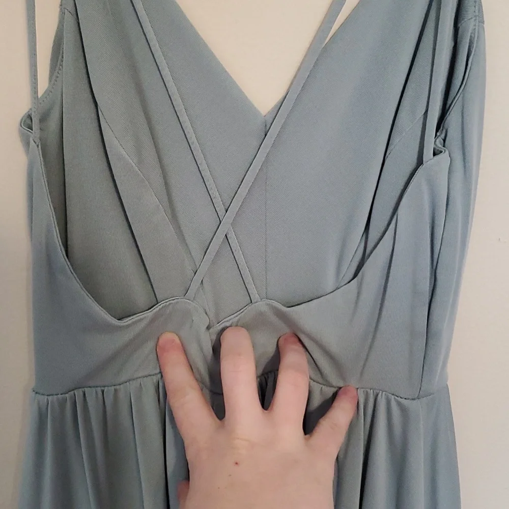 Silence and Noise bluish green spaghetti strap Romper - Picture 10 of 10